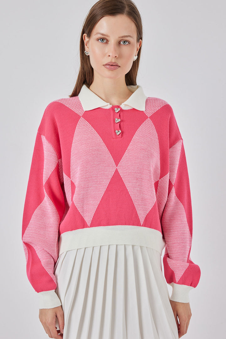 Bigdart Pull tricoté court pour femme 15936 - Rose clair