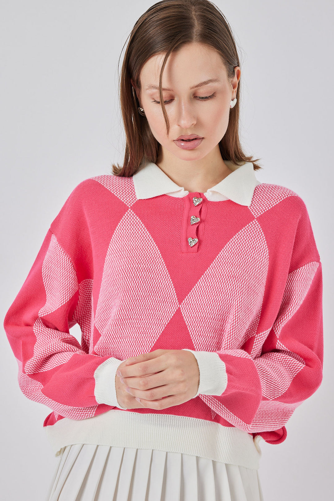 Bigdart Pull tricoté court pour femme 15936 - Rose clair