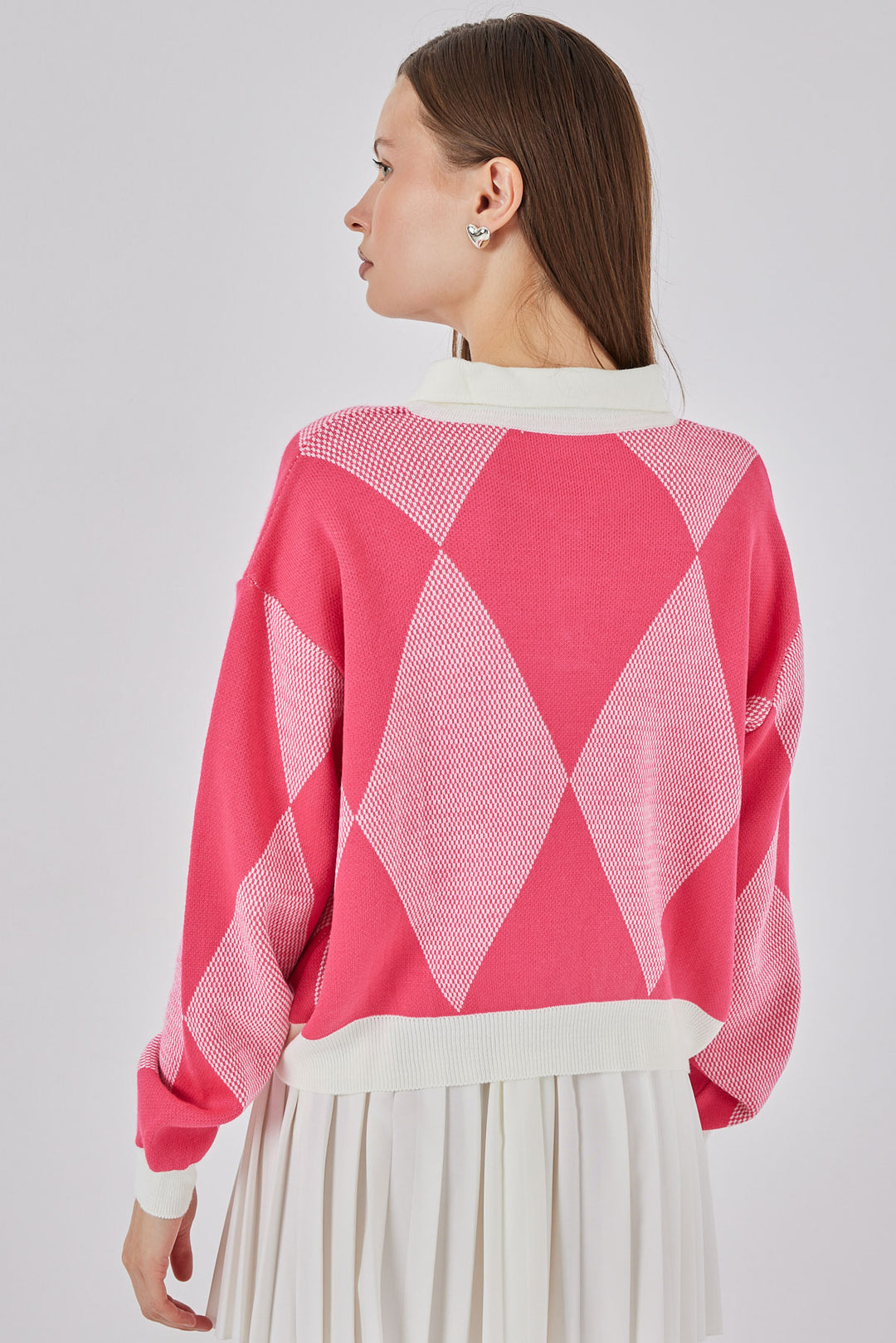 Bigdart Pull tricoté court pour femme 15936 - Rose clair