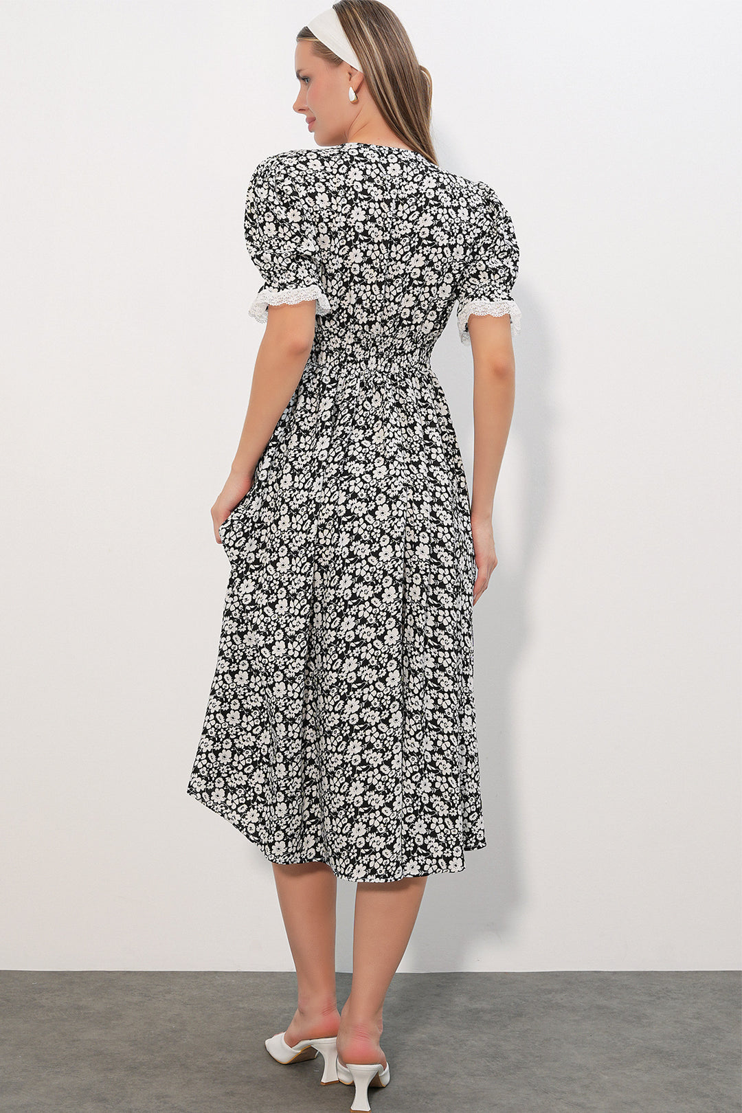 Bigdart Robe Femme à Col en Dentelle à Motifs 2626 - Noir