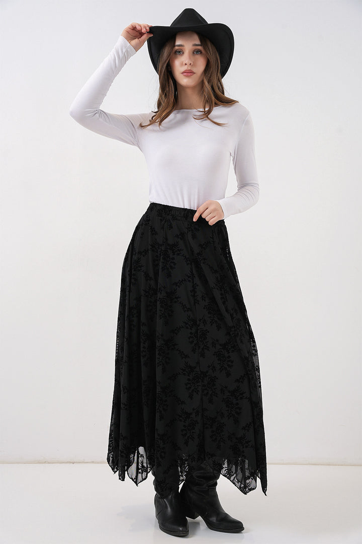 Bigdart Jupe doublée à motifs pour femme 8059 - Noir