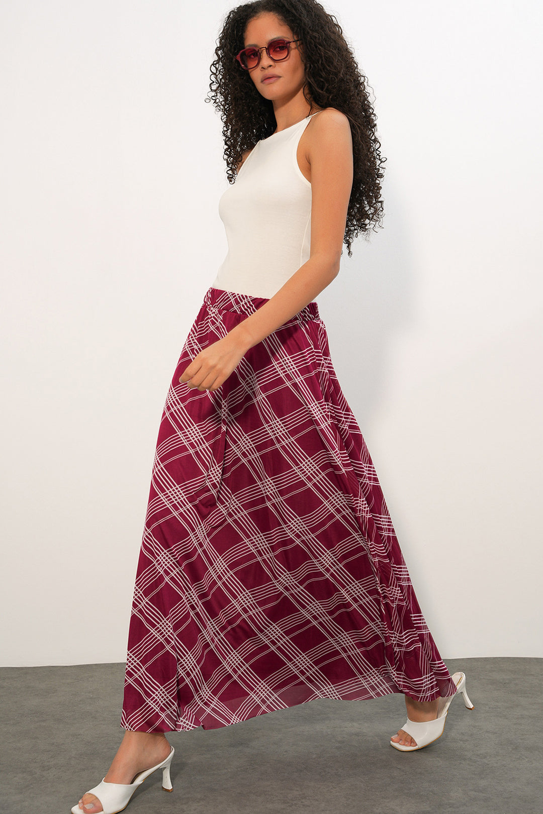 Bigdart Jupe doublée à motifs pour femme 8075 - Bordeaux profond