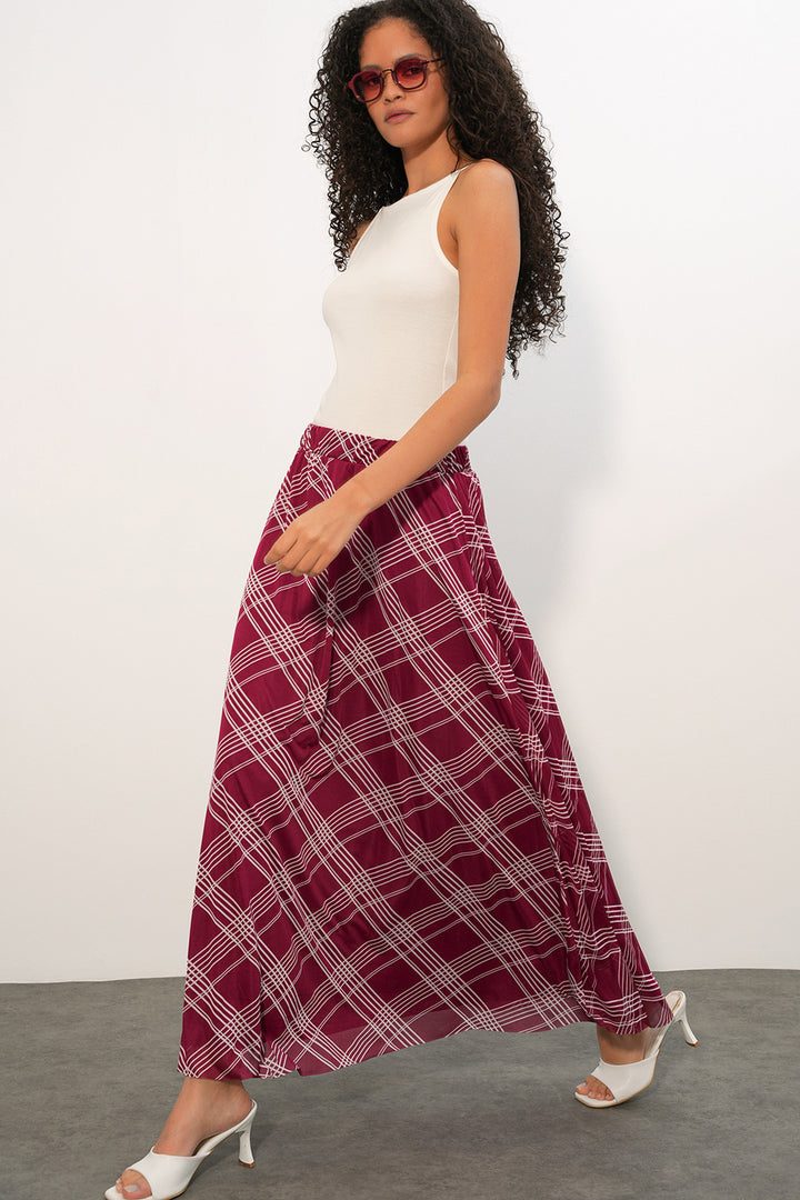Bigdart Jupe doublée à motifs pour femme 8075 - Bordeaux profond