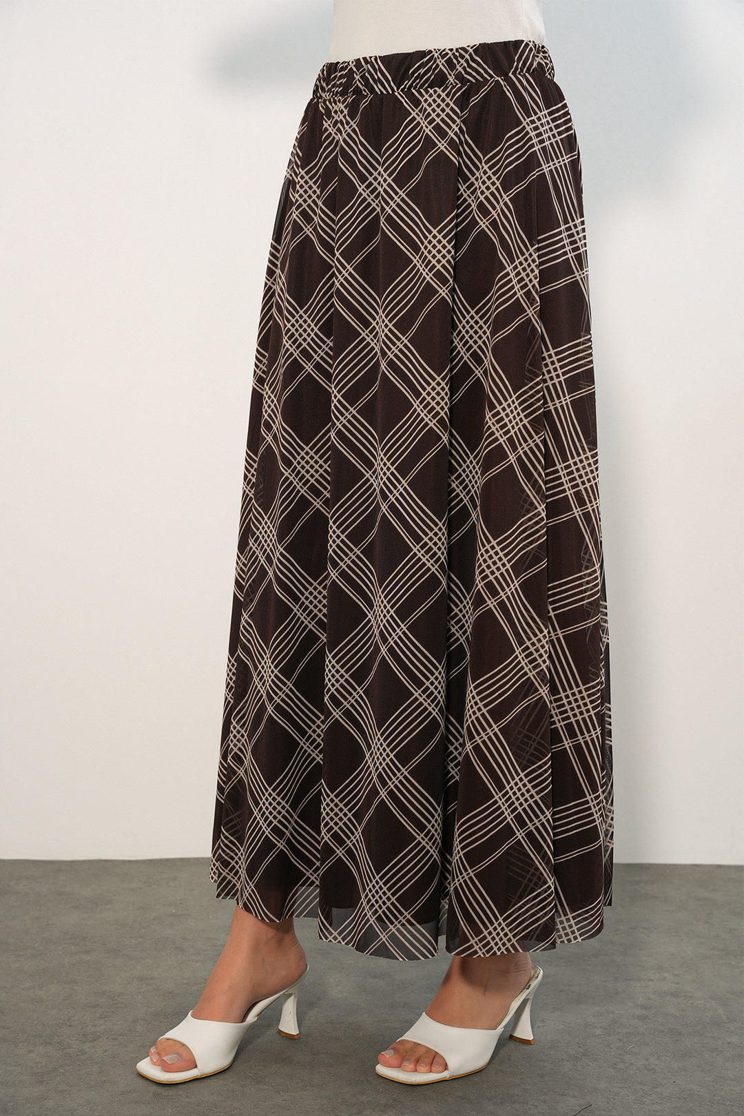 Bigdart Jupe doublée à motifs pour femme 8075 - Marron profond