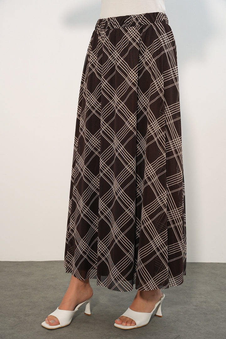 Bigdart Jupe doublée à motifs pour femme 8075 - Marron profond