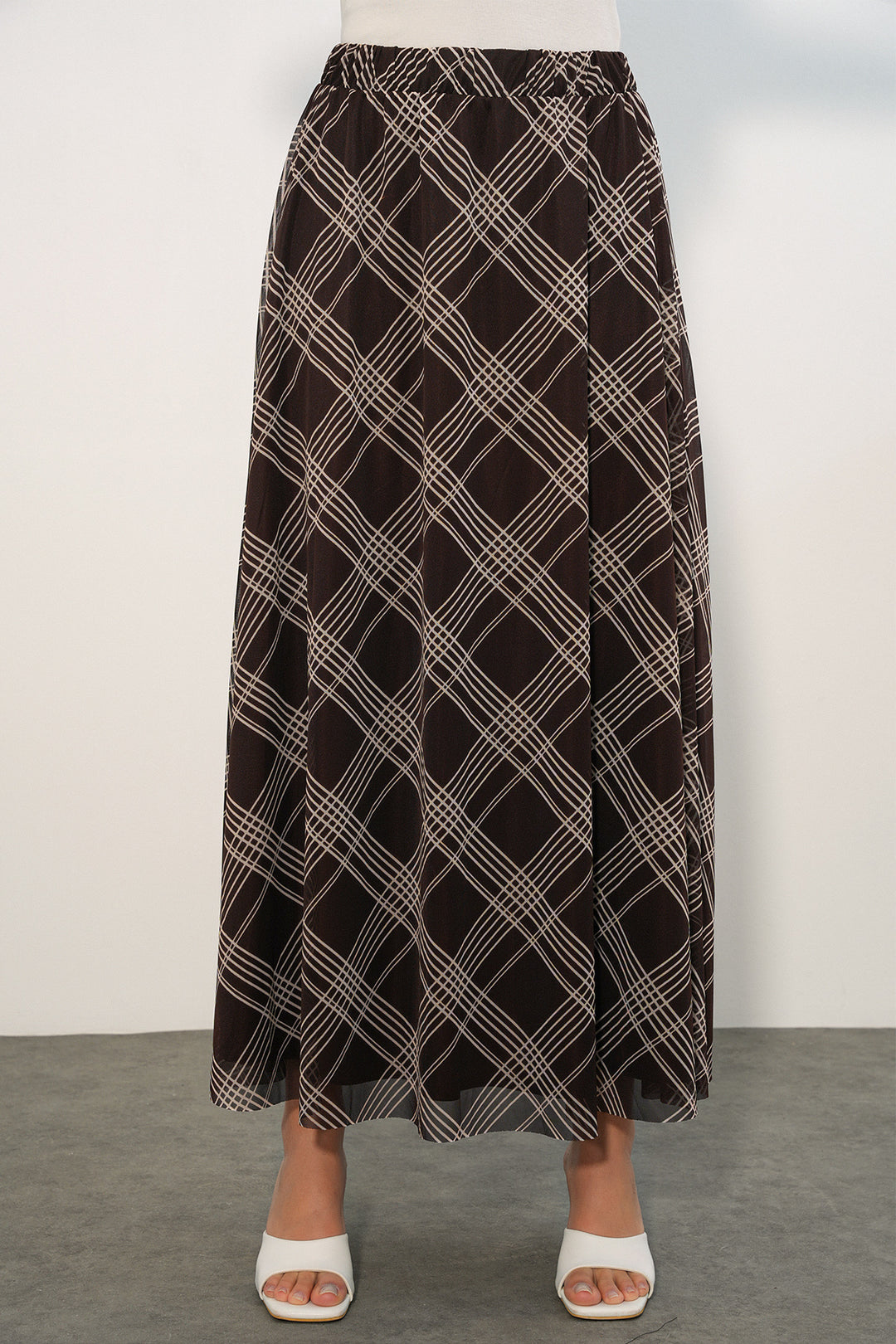 Bigdart Jupe doublée à motifs pour femme 8075 - Marron profond