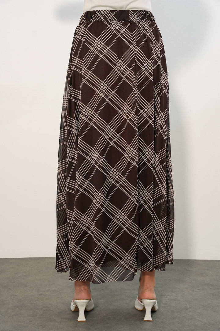 Bigdart Jupe doublée à motifs pour femme 8075 - Marron profond