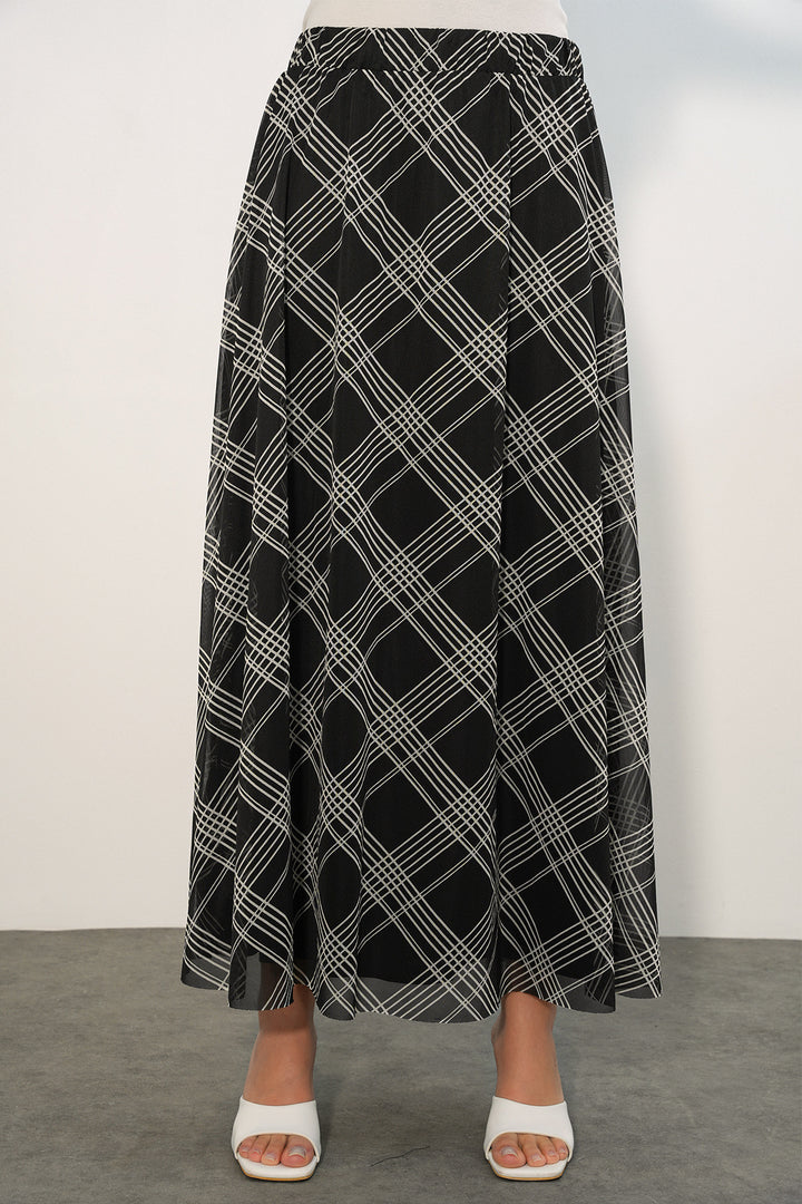 Bigdart Jupe doublée à motifs pour femme 8075 - Noir profond