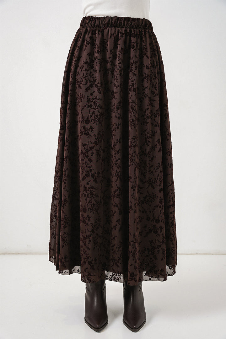 Bigdart Jupe Femme à Motifs Doublée 8075 - Marron