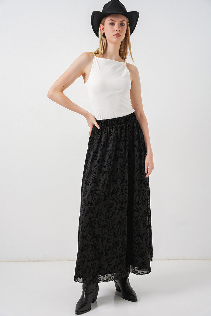 Bigdart Jupe Femme à Motifs Doublée 8075 - Noir