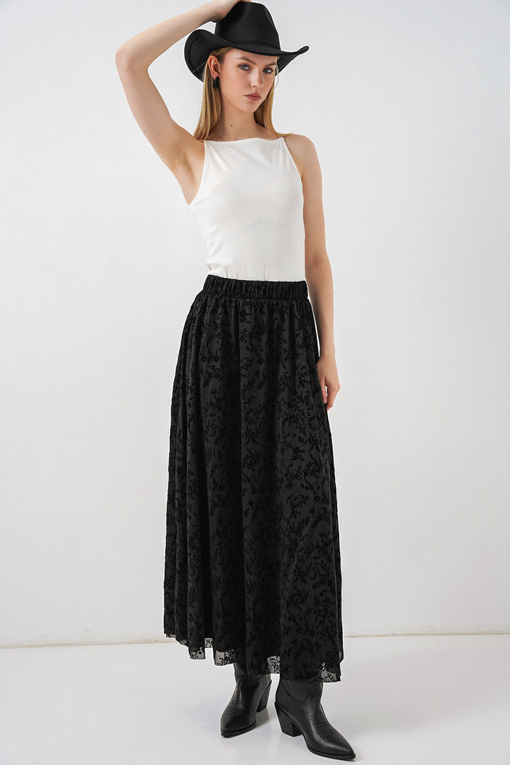 Bigdart Jupe Femme à Motifs Doublée 8075 - Noir
