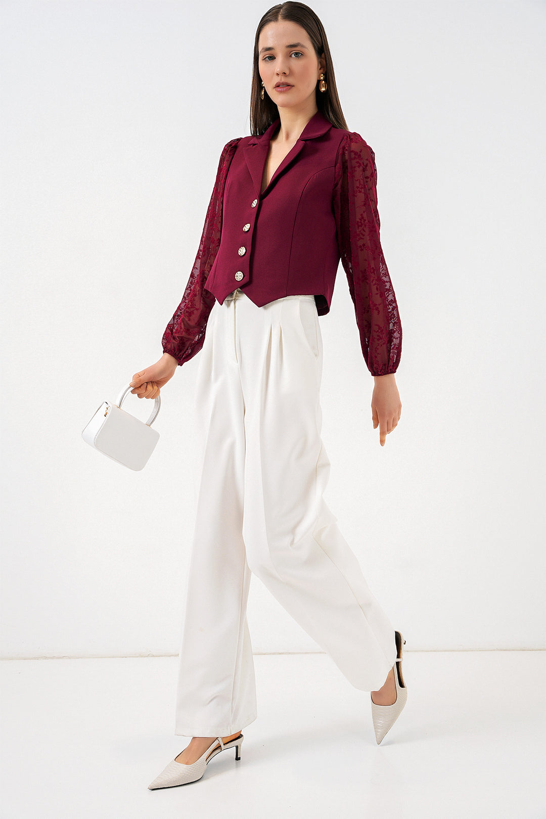 Bigdart Veste courte à motifs femme 0751 - Bordeaux