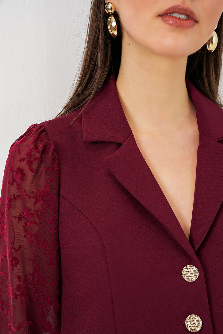 Bigdart Veste courte à motifs femme 0751 - Bordeaux