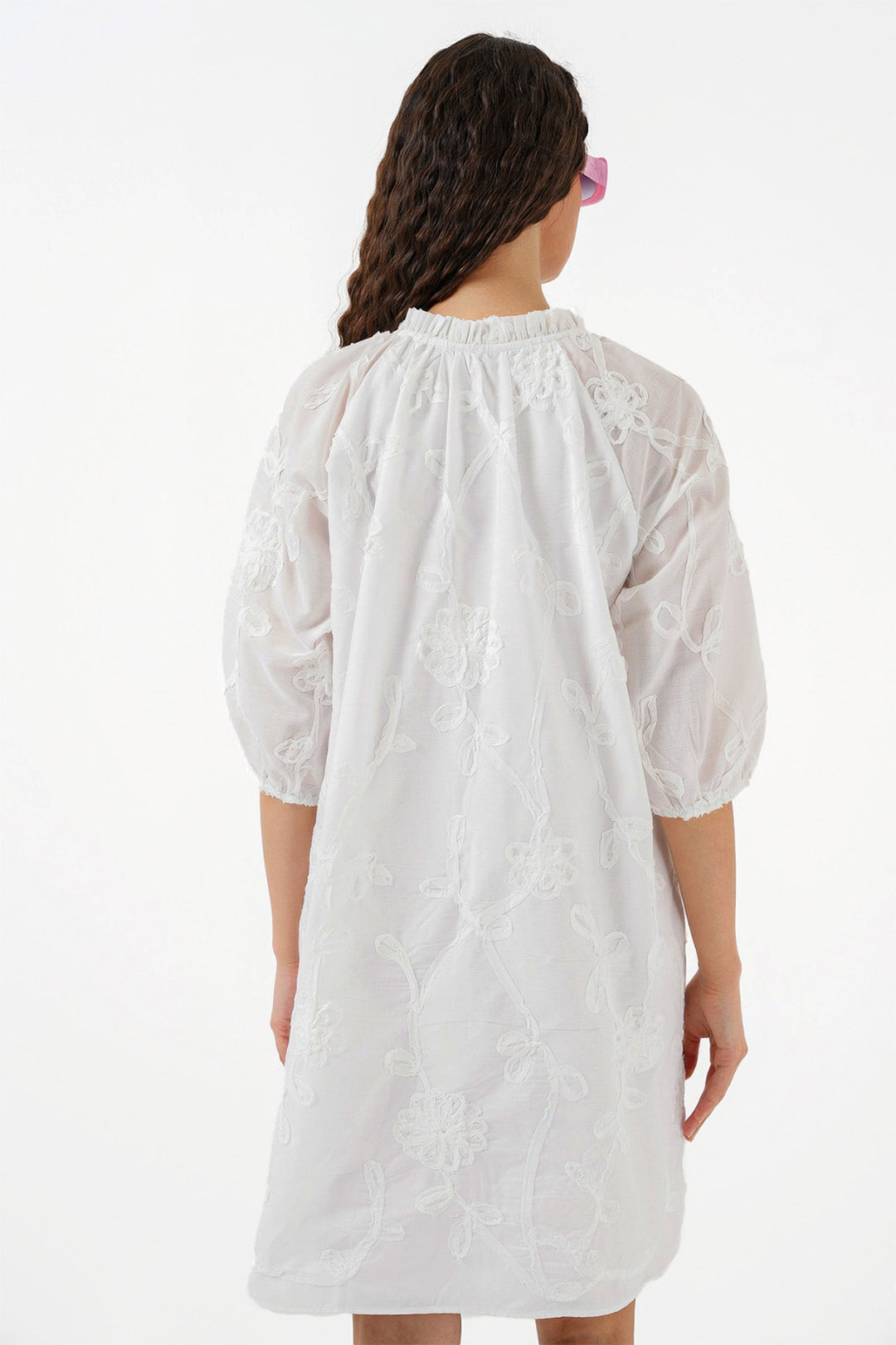 Bigdart Robe courte à motifs pour femme 2528 - Blanc