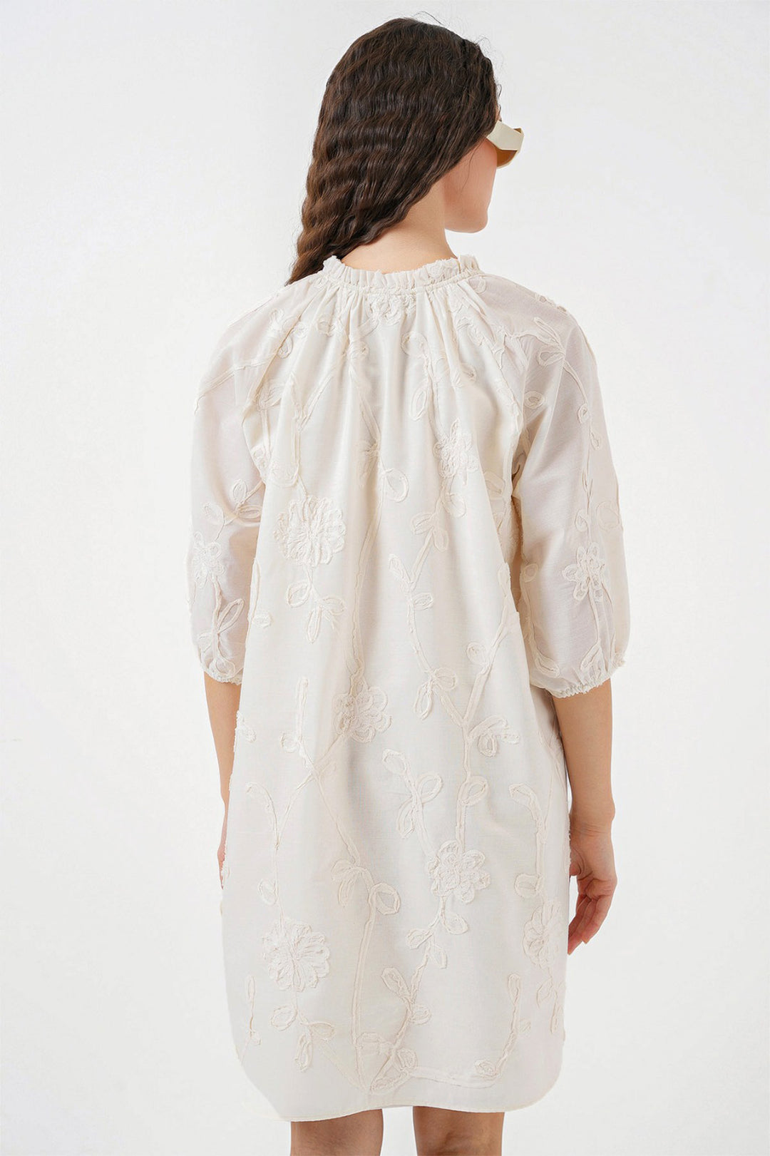 Bigdart Robe courte à motifs pour femme 2528 - Crème
