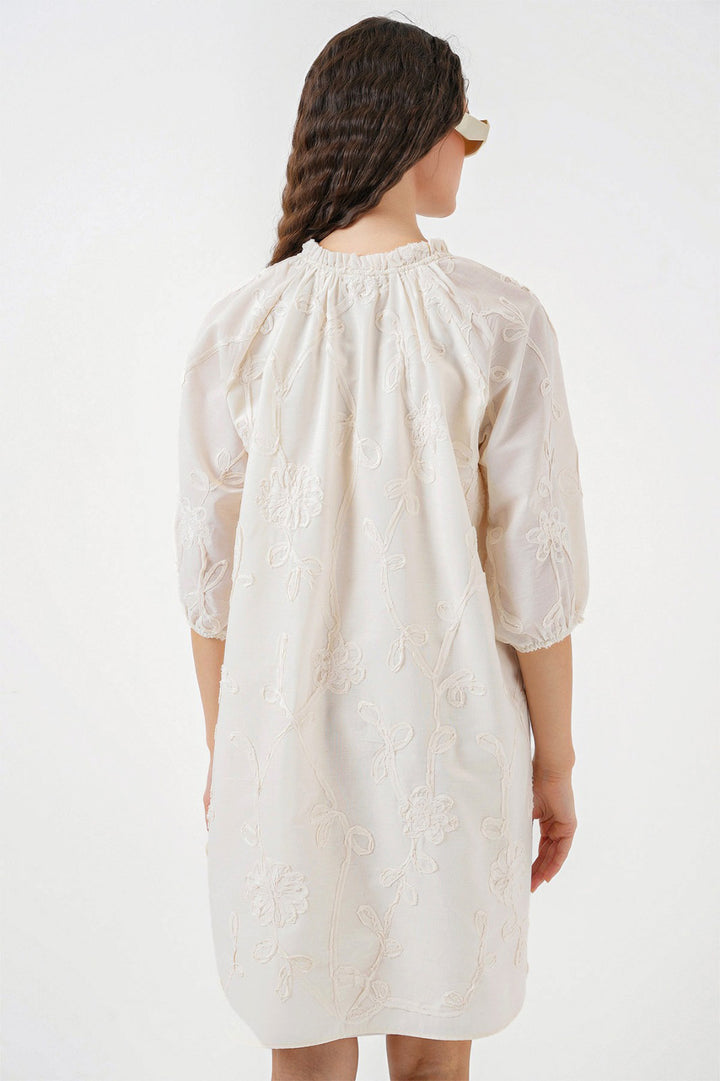 Bigdart Robe courte à motifs pour femme 2528 - Crème