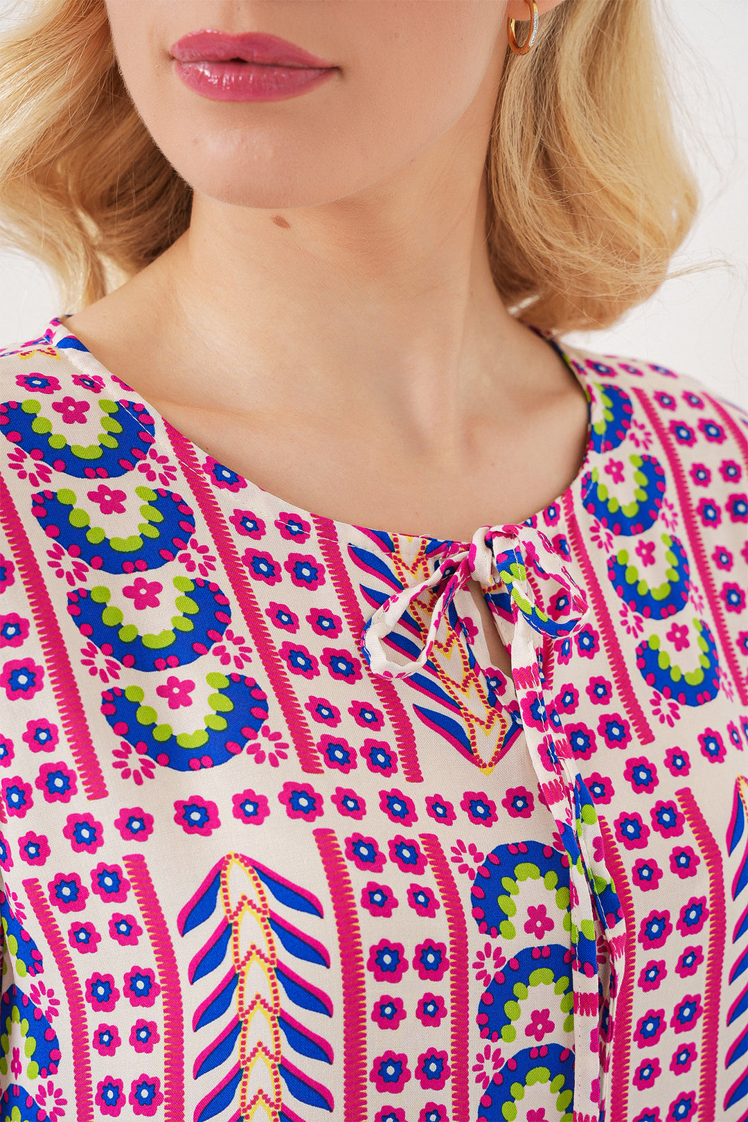 Bigdart Blouse à motifs à manches courtes pour femmes 969 - Fuchsia