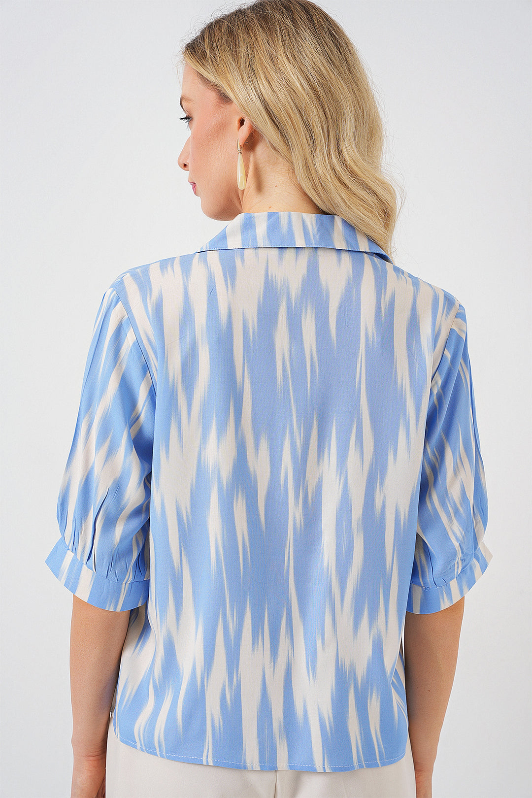 Bigdart Chemisier court à motifs pour femme 20337 - Bleu