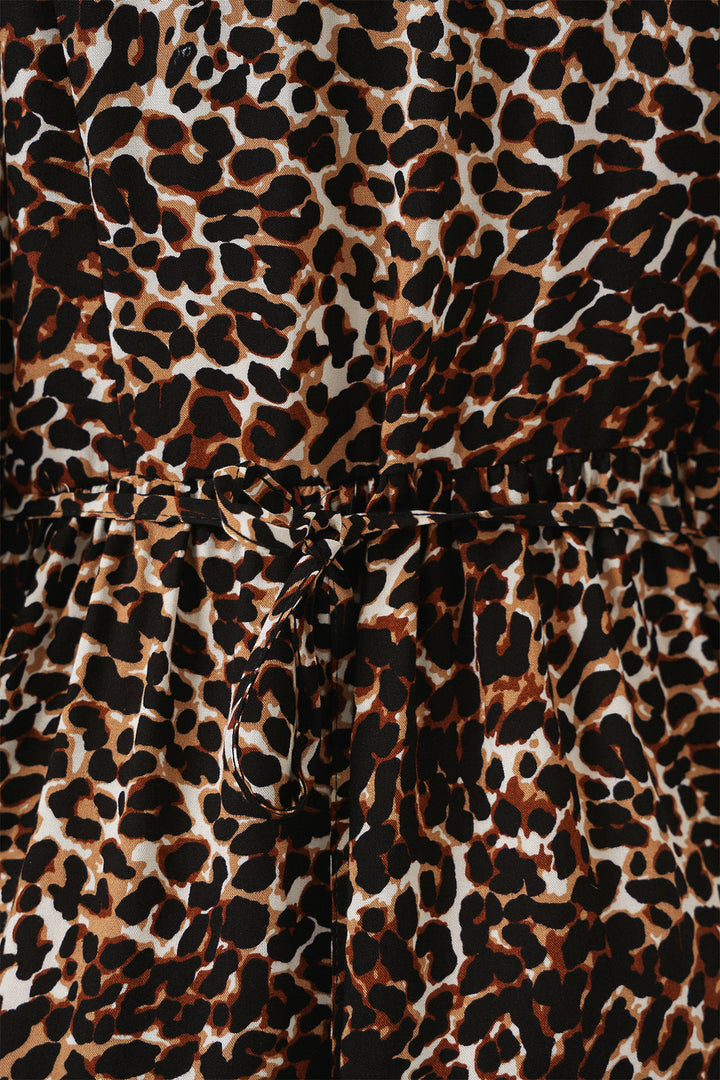 Bigdart Robe à motifs à manches courtes pour femmes 2562 - C. Marron