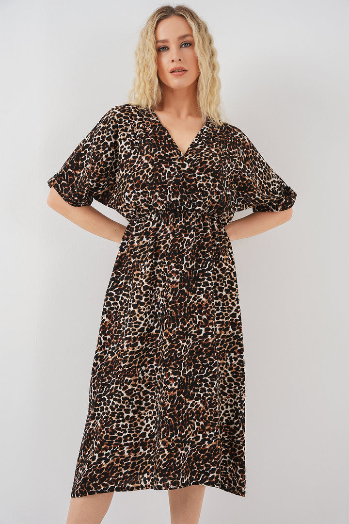 Bigdart Robe à manches courtes à motifs pour femme 2569 - C. Marron