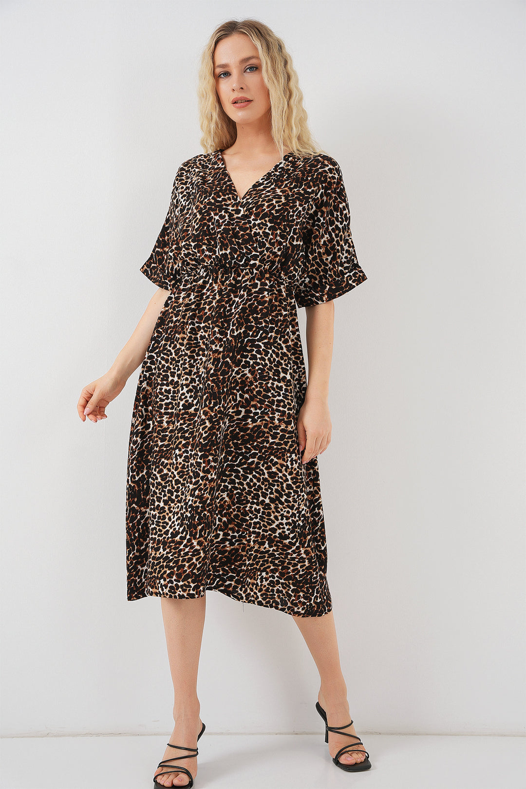 Bigdart Robe à manches courtes à motifs femme 2569 - c. Marron