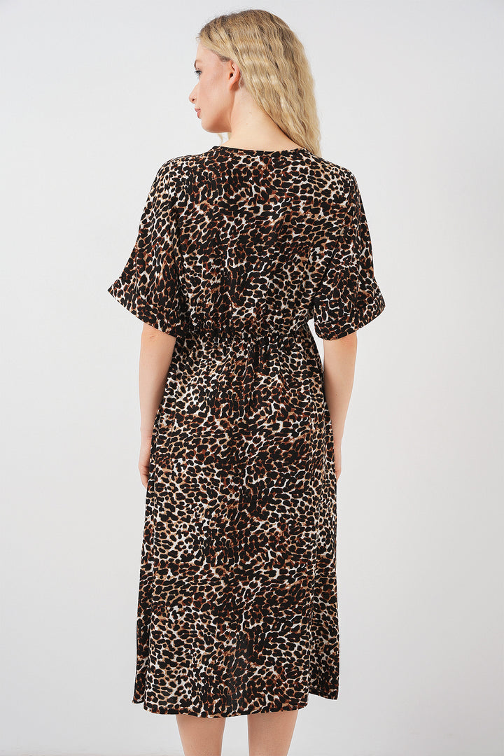 Bigdart Robe à manches courtes à motifs pour femme 2569 - C. Marron