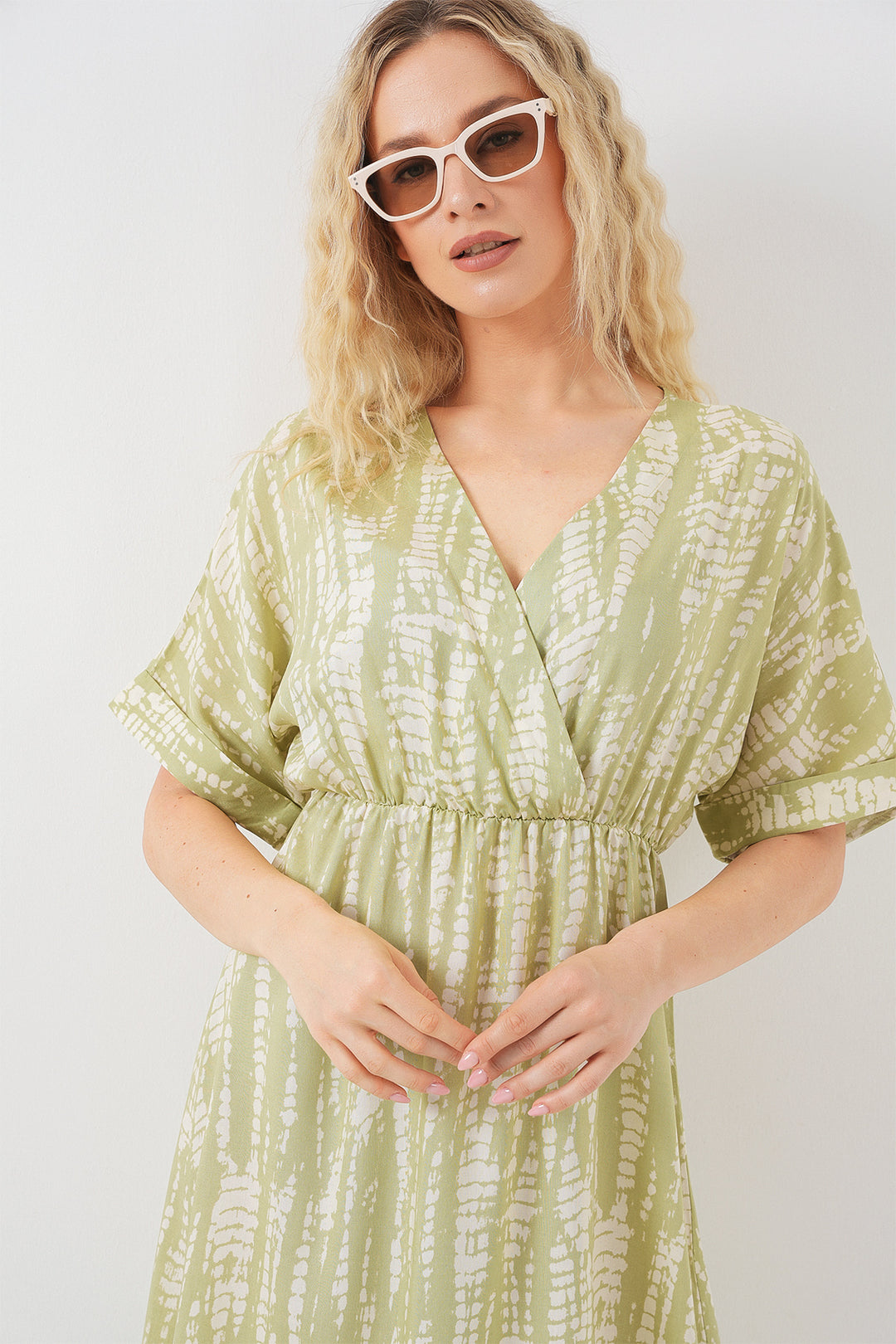 Bigdart Robe à manches courtes à motifs pour femme 2569 - e.Vert