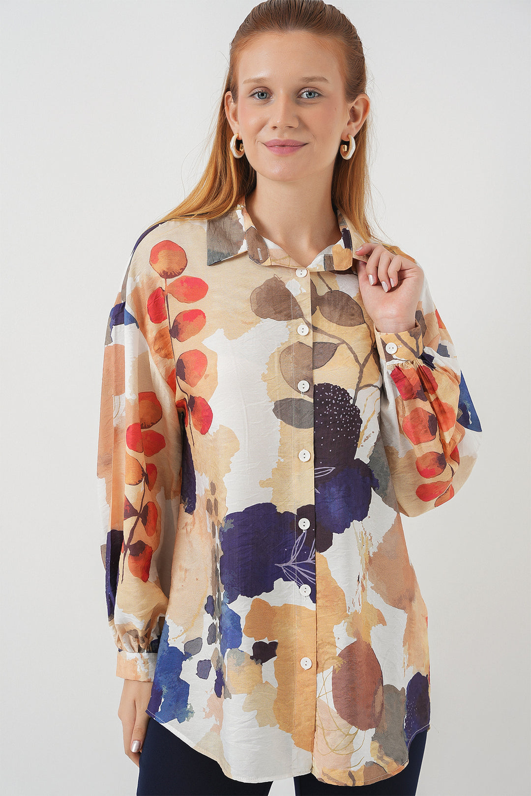 Bigdart Tunique chemisier oversize modélisée pour femme 5971 - Bleu marine
