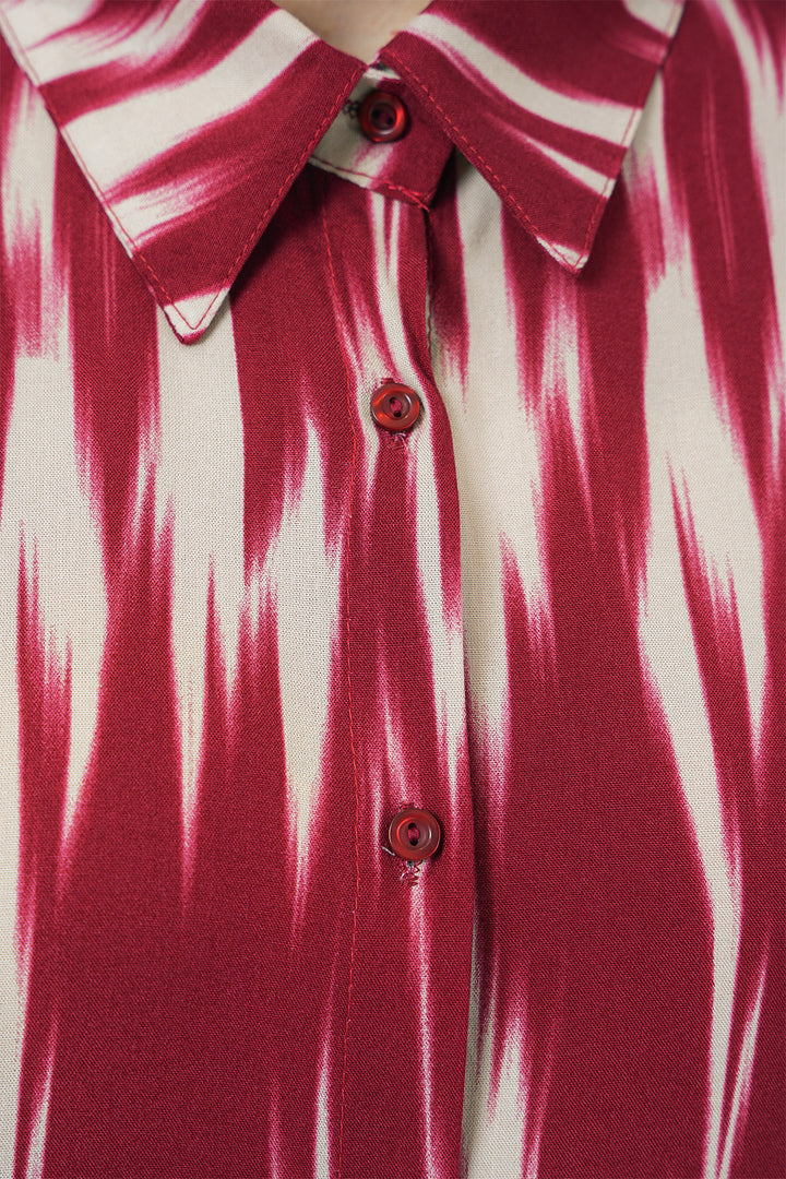 Bigdart Chemise oversize à motifs pour femme 20301 - Rouge