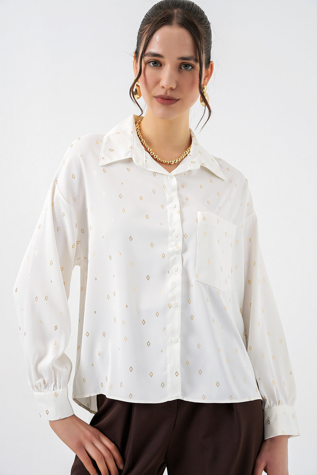Bigdart Chemisier oversize à motifs femme 20361 - Jaune doré