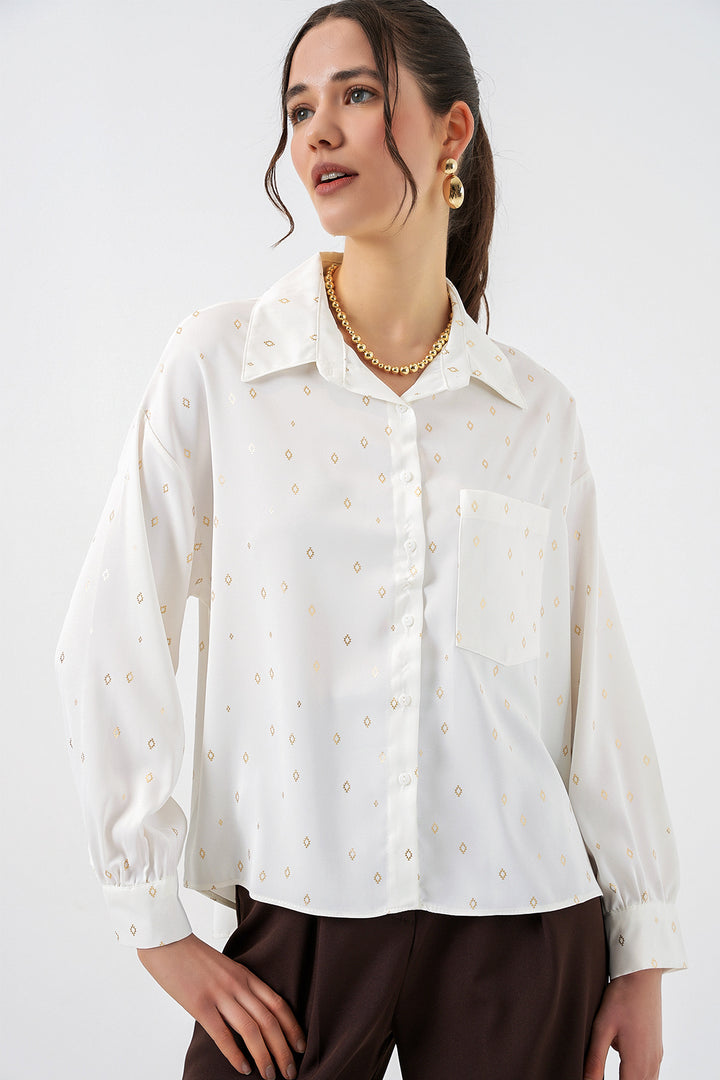 Bigdart Chemisier oversize à motifs femme 20361 - Jaune doré