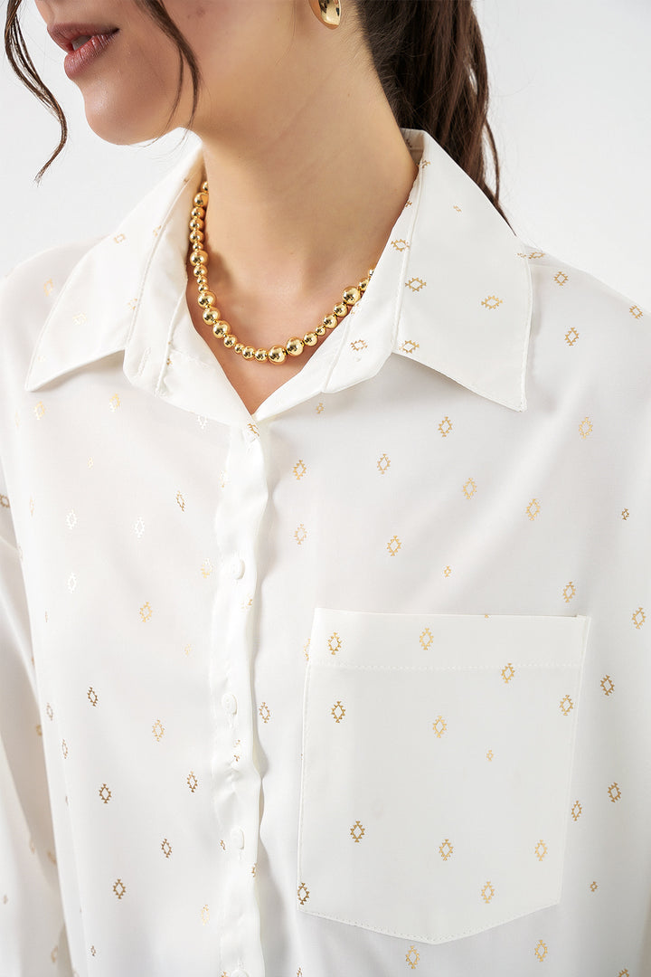 Bigdart Chemisier oversize à motifs femme 20361 - Jaune doré
