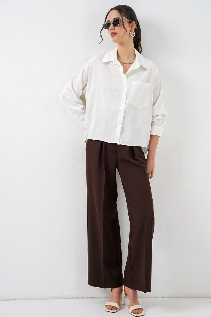 Bigdart Chemisier oversize à motifs femme 20361 - Argent