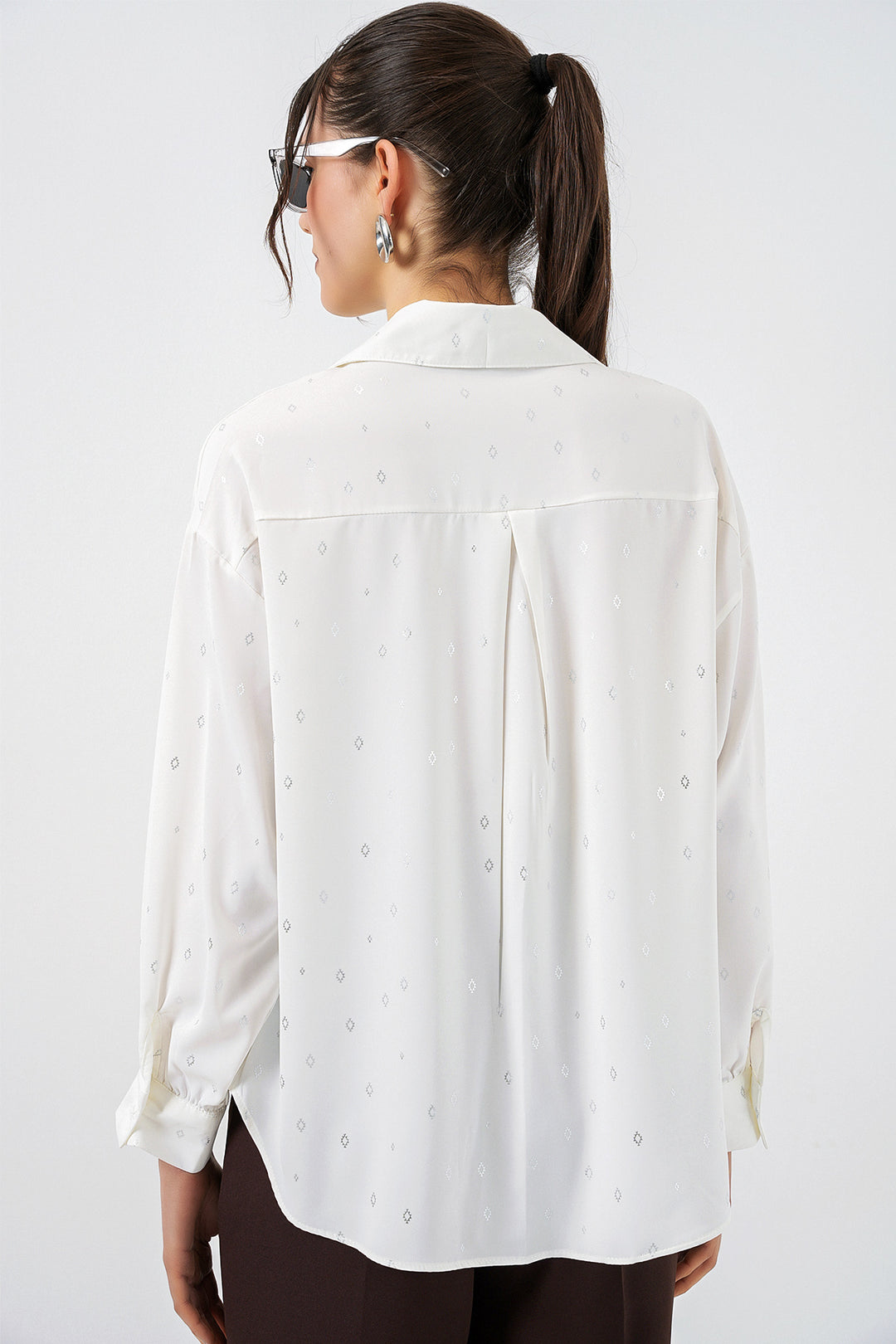 Bigdart Chemisier oversize à motifs femme 20361 - Argent