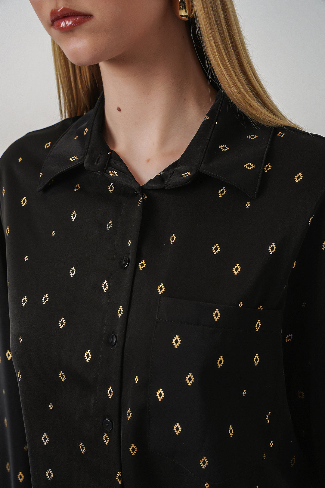 Bigdart Chemise oversize à motifs femme 20361 - Noir