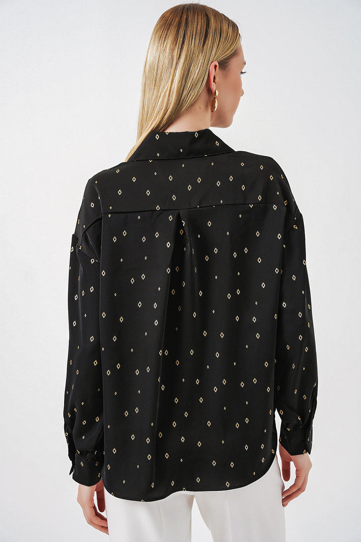 Bigdart Chemise oversize à motifs femme 20361 - Noir