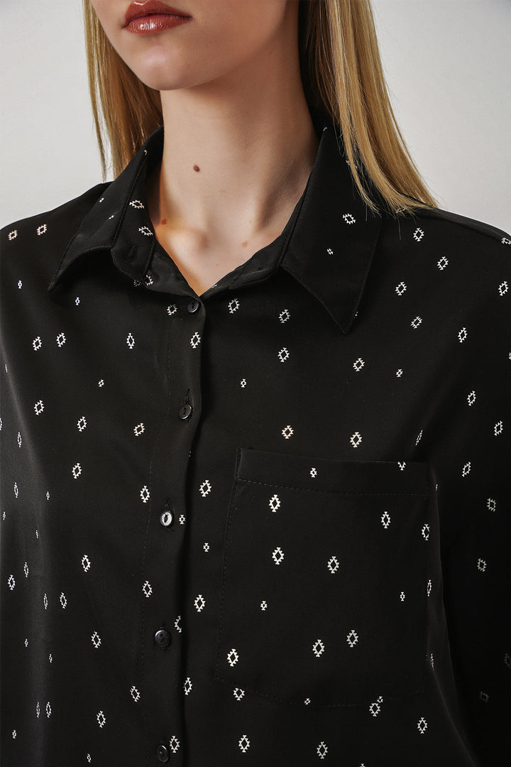 Bigdart Chemise oversize à motifs femme 20361 - Noir - Argent