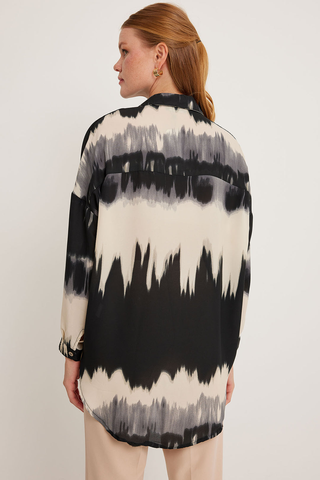 Bigdart Chemise oversize à motifs orange et noir pour femme 5923