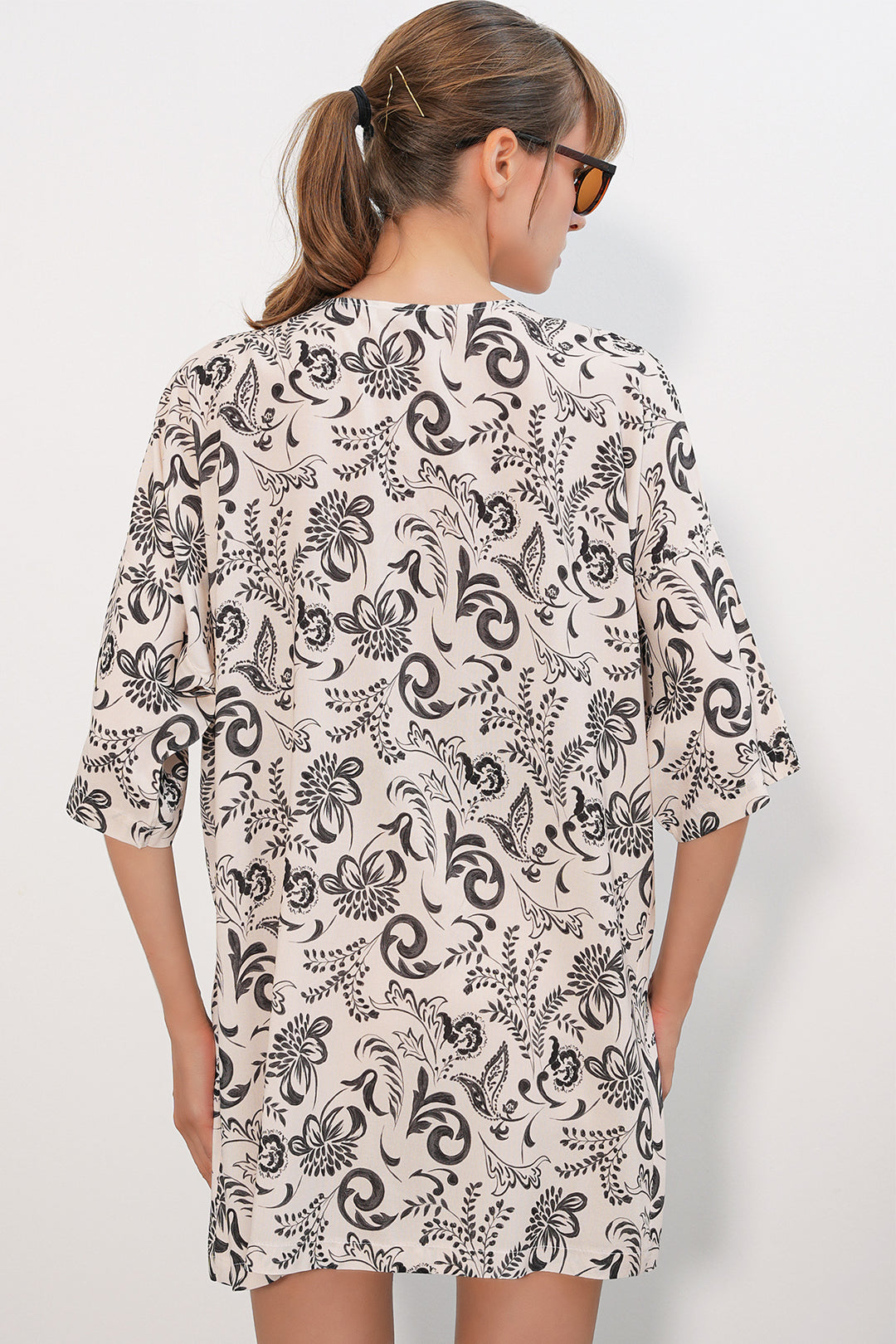 Bigdart Kimono oversize à motifs pour femme 5999 - Noir