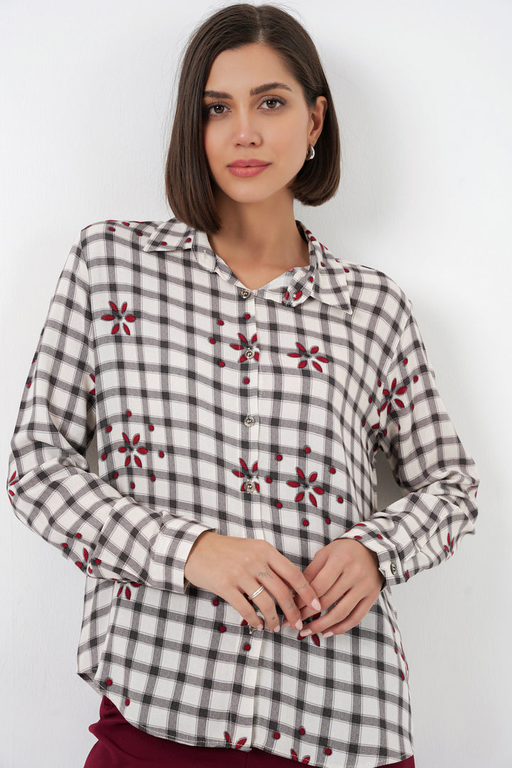 Bigdart Chemise en viscose oversize à motifs pour femme 20371 - Noir