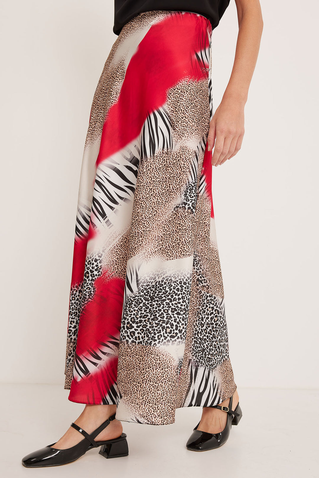 Bigdart Jupe en satin à motifs rouge et noir pour femme 15877 - Rouge