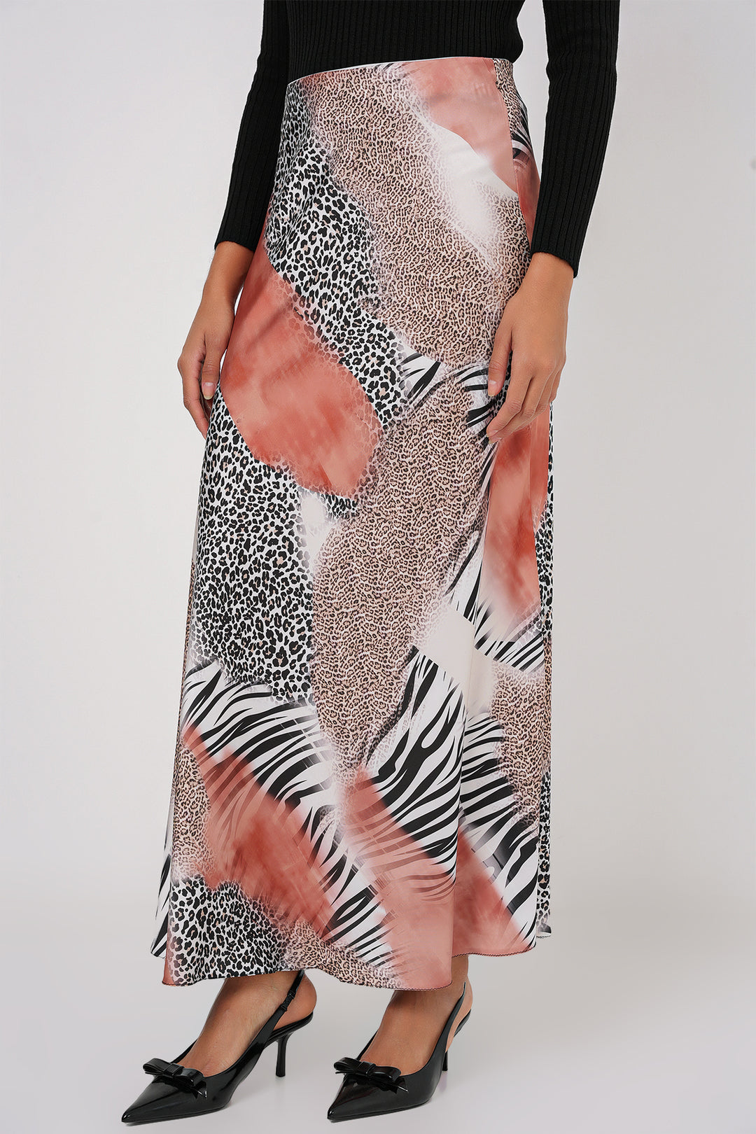 Bigdart Jupe en satin à motif pour femme 15877 - Orange