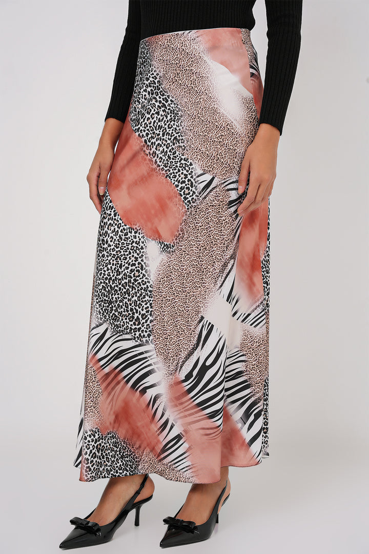 Bigdart Jupe en satin à motif pour femme 15877 - Orange