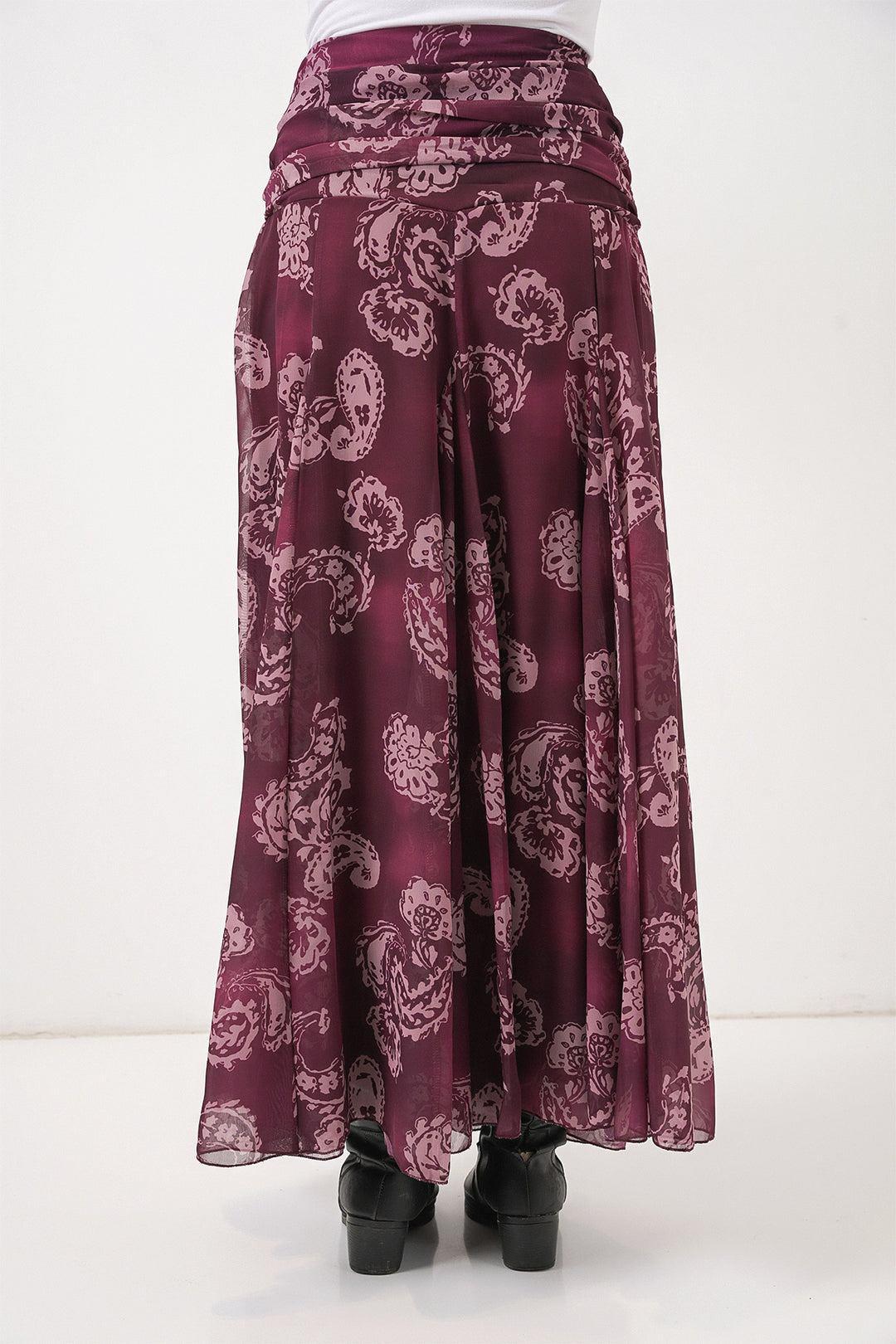 Bigdart Jupe en chiffon à motifs pour femme 8057 - Bordeaux