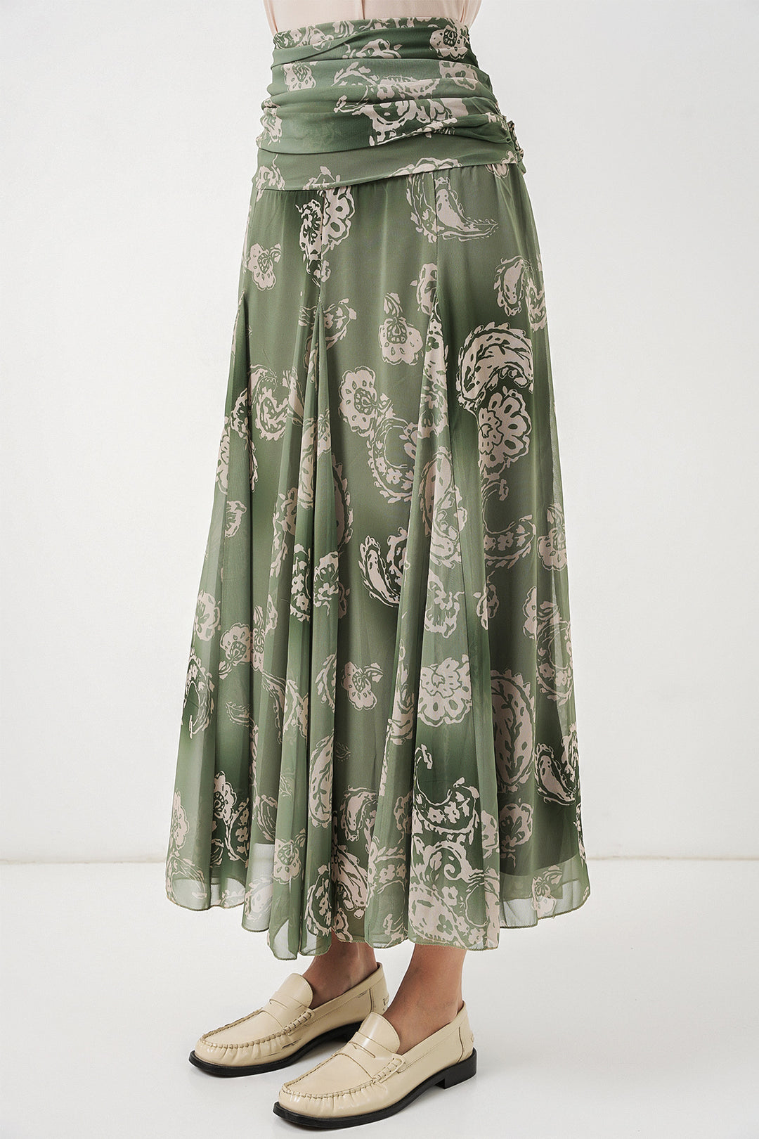 Bigdart Jupe en chiffon à motifs pour femme 8057 - Vert clair