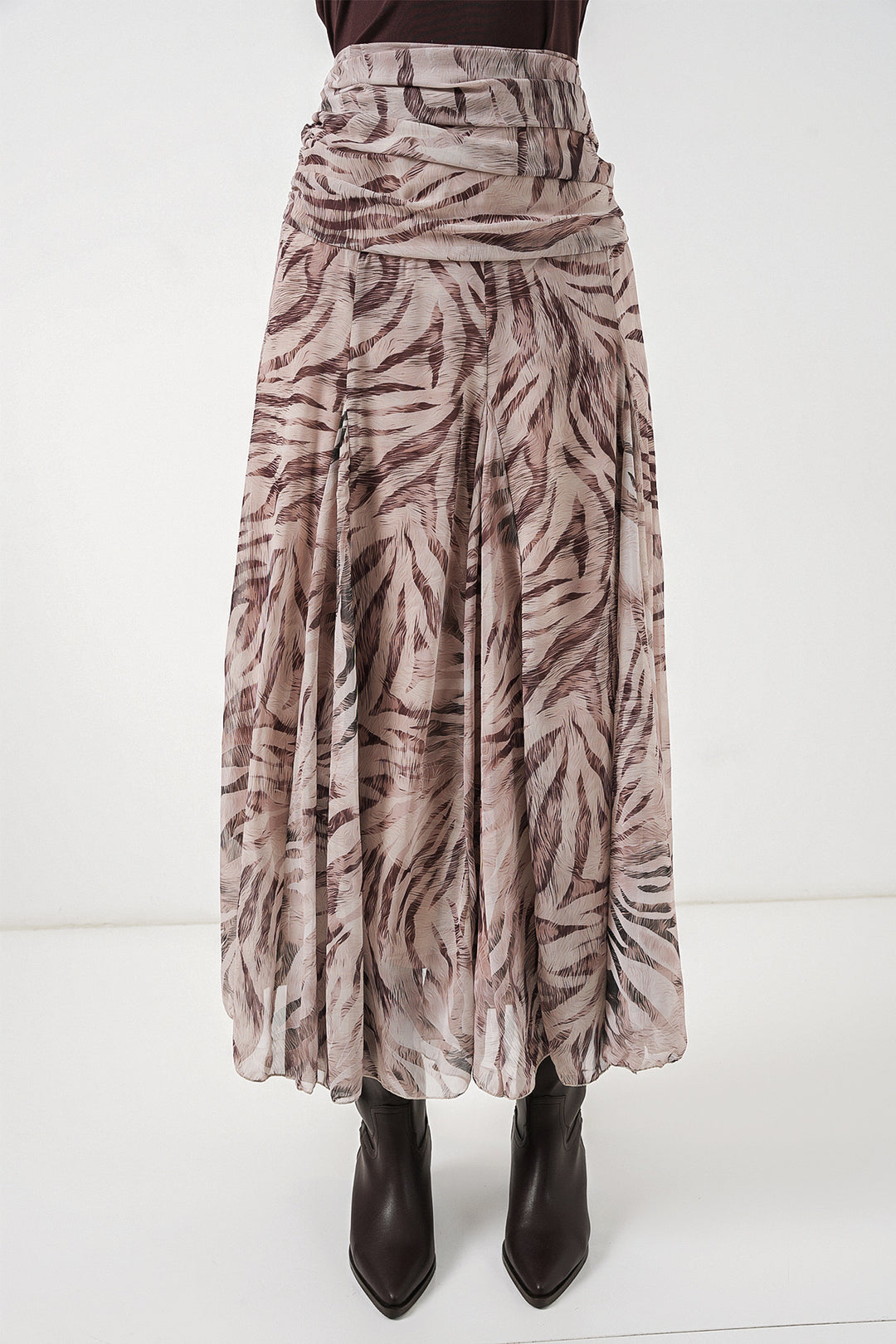 Bigdart Jupe en chiffon à motifs pour femme 8057 - Écru