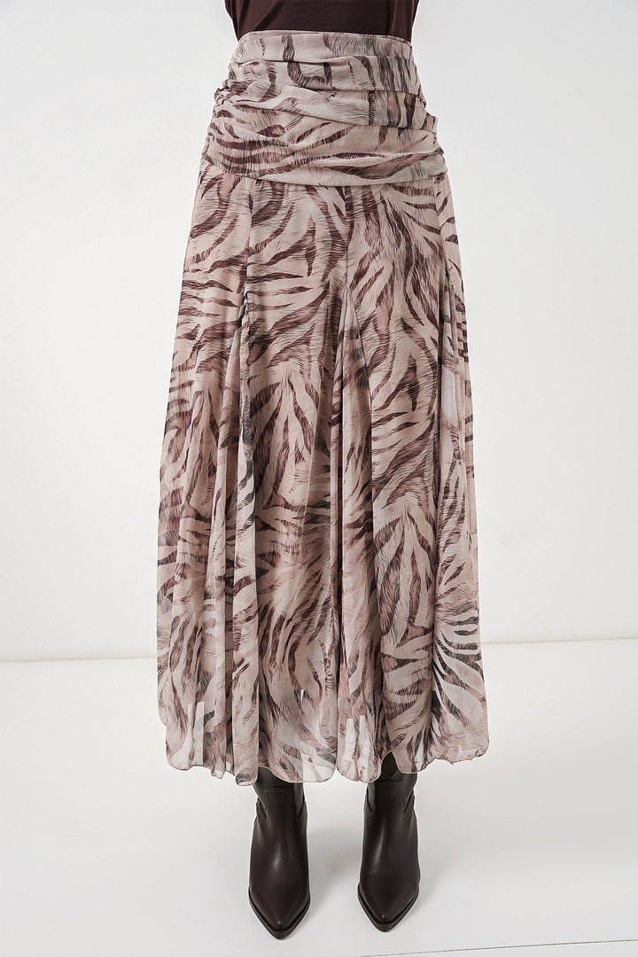 Bigdart Jupe en chiffon à motifs pour femme 8057 - Écru
