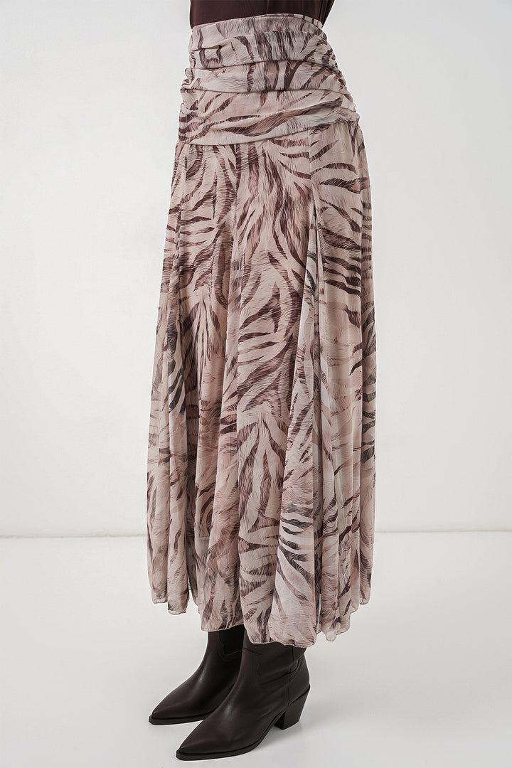 Bigdart Jupe en chiffon à motifs pour femme 8057 - Écru