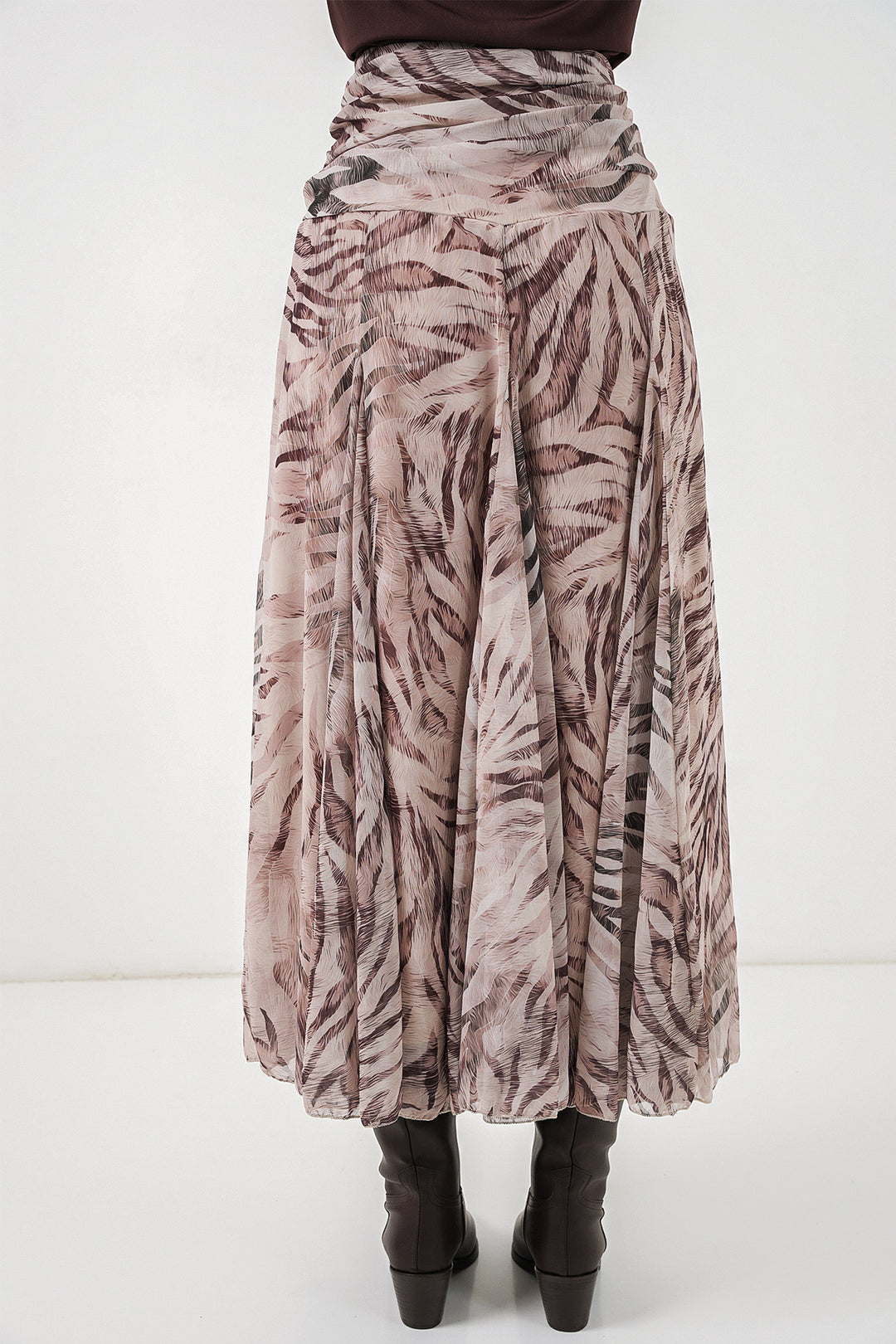 Bigdart Jupe en chiffon à motifs pour femme 8057 - Écru