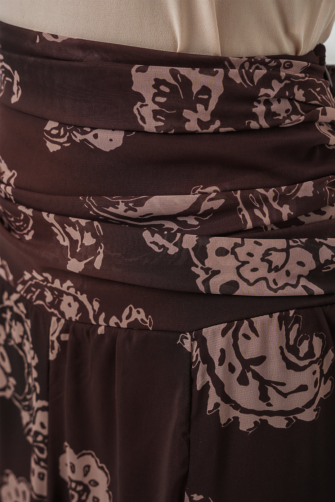 Bigdart Jupe en chiffon à motifs pour femme 8057 - Marron